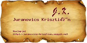 Juranovics Krisztián névjegykártya